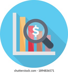 search chart vector flat colour icon