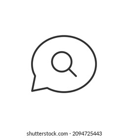 search chat editable stroke line icon, communication icon