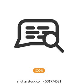 Search in Chat Vector Icon. Find Message