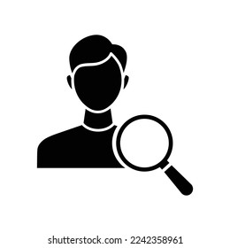 Plantilla de diseño vectorial de icono de cliente de búsqueda