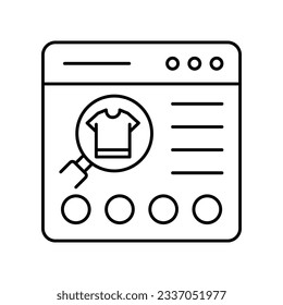 Icono de vector de contorno de ropa de búsqueda que puede editar o modificar fácilmente

