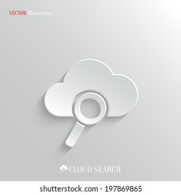 Search cloud computing icon - vector web illustration, easy paste to any background