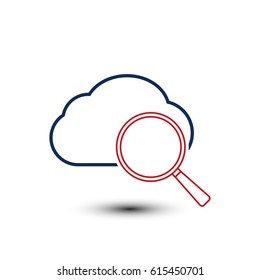 Search cloud computing icon vector illustration find data storage icon