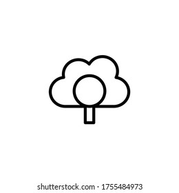 Search cloud icon, Find in cloud icon in black line style icon, style isolated on white background