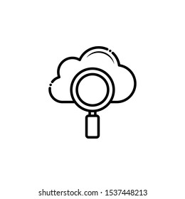 Search cloud outline icon. SEO & WEB Illustration style.
