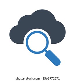 search cloud  vector glyph colour icon 