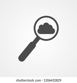 Search cloud vector icon sign symbol