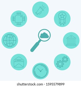 Search cloud vector icon sign symbol
