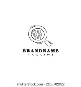 diseño de icono de caricatura del logotipo de código de búsqueda ilustración de vector aislado negro moderno