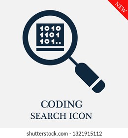 search Coding icon. Editable search Coding icon for web or mobile.