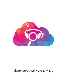 Suchen Sie Coffee Cloud Form Logo-Vorlage Design-Vektorgrafik. Kaffeemaschine Logo Vorlage Vektor.