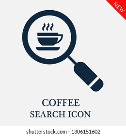 search Coffee icon. Editable search Coffee icon for web or mobile.