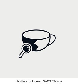 Search Coffee Logo Design Concept. Vector Illustration.