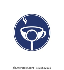 Search Coffee logo template design vector. Coffee magnifying glass logo template Vector.