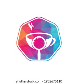 Search Coffee logo template design vector. Coffee magnifying glass logo template Vector.