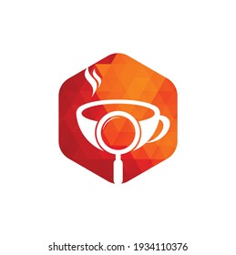 Suche Coffee Logo-Vorlage Design-Vektorgrafik. Kaffeemaschine Logo Vorlage Vektor.