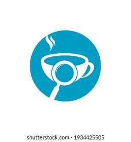 Suche Coffee Logo-Vorlage Design-Vektorgrafik. Kaffeemaschine Logo Vorlage Vektor.
