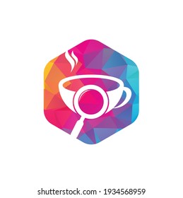 Search Coffee logo template design vector. Coffee magnifying glass logo template Vector.