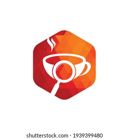 Search Coffee logo template design vector. Coffee magnifying glass logo template Vector.