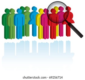 Search colleagues. illustration vector