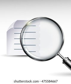 search concept check list with magnifying glass