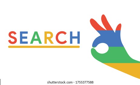 Search concept design vector illustration.
Search means try to find something by looking or otherwise seeking carefully and thoroughly."