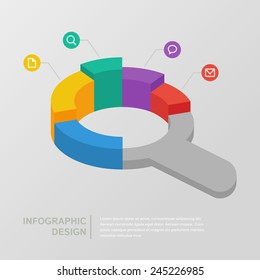 Search concept, isometric chart 