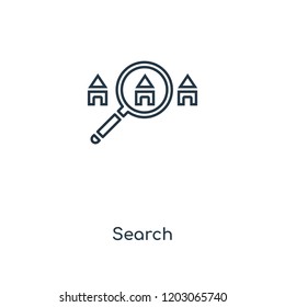 Search concept line icon. Linear Search concept outline symbol design. This simple element illustration can be used for web and mobile UI/UX.