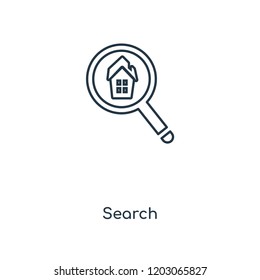 Search concept line icon. Linear Search concept outline symbol design. This simple element illustration can be used for web and mobile UI/UX.