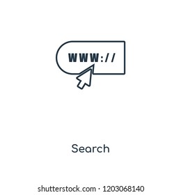 Search concept line icon. Linear Search concept outline symbol design. This simple element illustration can be used for web and mobile UI/UX.