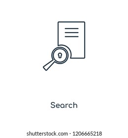 Search concept line icon. Linear Search concept outline symbol design. This simple element illustration can be used for web and mobile UI/UX.