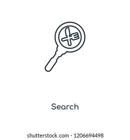 Search concept line icon. Linear Search concept outline symbol design. This simple element illustration can be used for web and mobile UI/UX.