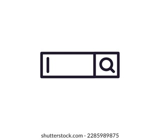 Search concept. Modern outline high quality illustration for banners, flyers and web sites. Editable stroke in trendy flat style. Line icon of search 