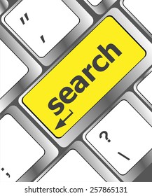search concept on the modern computer keyboard key