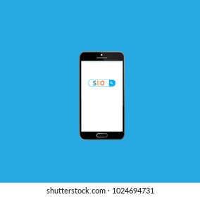 Search concept.  Simple flat style illustration. Online search with mobile phone.