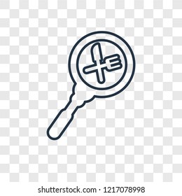 Search concept vector linear icon isolated on transparent background, Search concept transparency concept in outline style