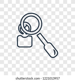 Search concept vector linear icon isolated on transparent background, Search concept transparency concept in outline style
