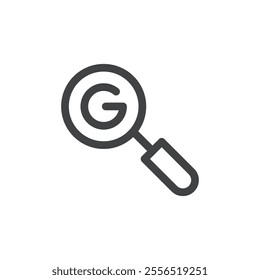 Search Console magnifying glass icon Vector logo outline