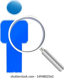 Search contact of the network group. Vector icon.