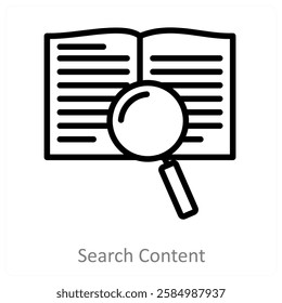Search Content and discover icon concept