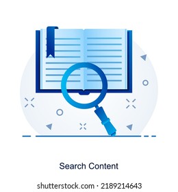 Search Content And Search Icon Concept