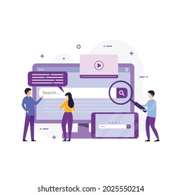 Search content images on the internet design concept vector illustration
