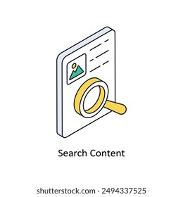 Search Content Isometric style icon. Symbol on White background EPS 10 File