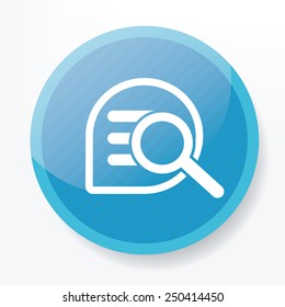 Search content on blue flat button,clean vector