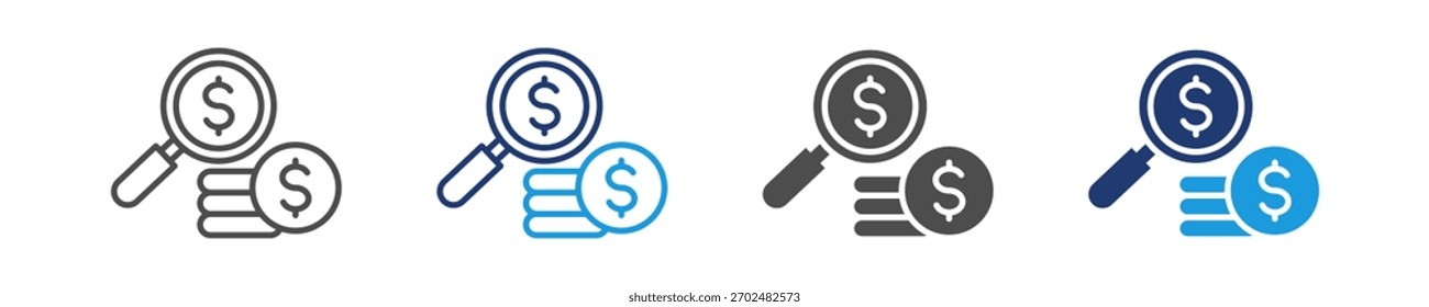 search cost icon set multiple style