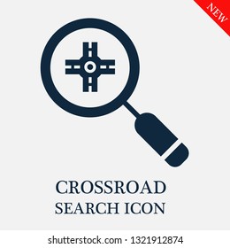 search Crossroad icon. Editable search Crossroad icon for web or mobile.