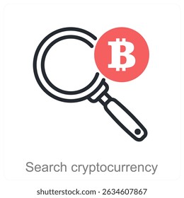 search cryptocurrency vector icon concept design