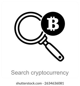 search cryptocurrency vector icon concept design