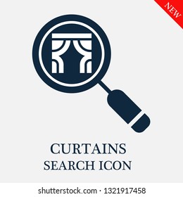 search Curtains icon. Editable search Curtains icon for web or mobile.
