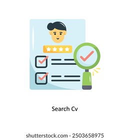 Search Cv Vector Flat Icon Design illustration Symbol on White background EPS 10 File 